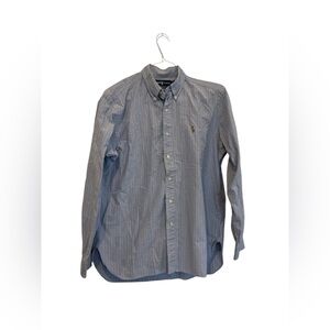 Ralph Lauren Men’s Large Blue Striped Long Sleeve Classic Fit‎ Button Down Shirt